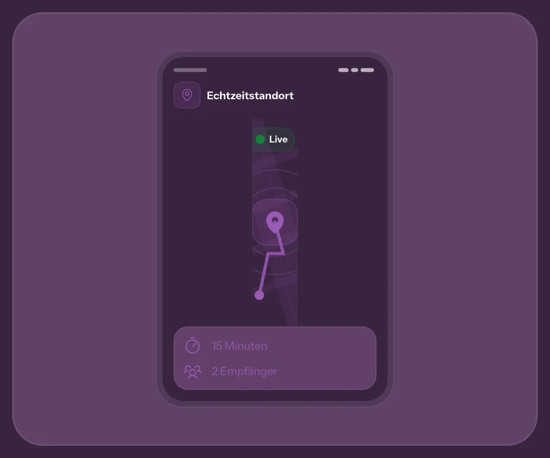 Neuerungen-Grafik einer Live-Sitzung mit Dauer und Empfängern