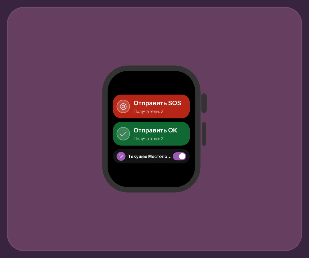 Оригинальная иллюстрация действий SOS и Всё OK на Apple Watch